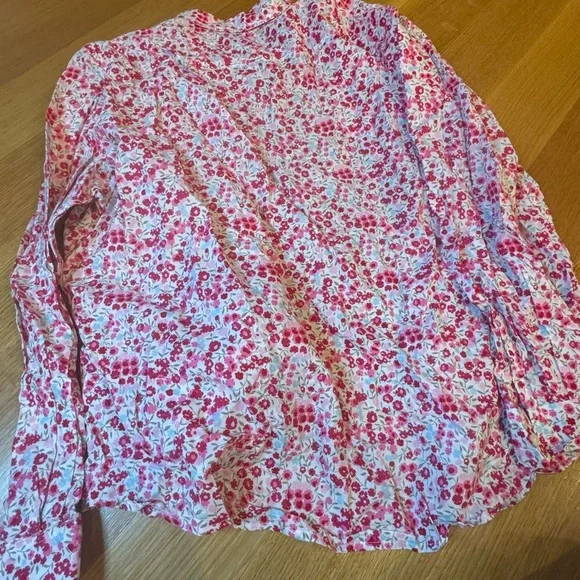 Old Navy Pink and Red Floral Shirt - Picture 2 of 7